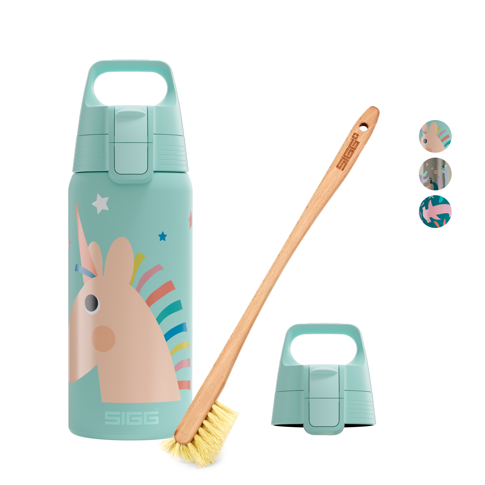Bundle Bundle Set Kids - Shield Therm One + Bürste + Ersatztop 2 Milky Blue Green