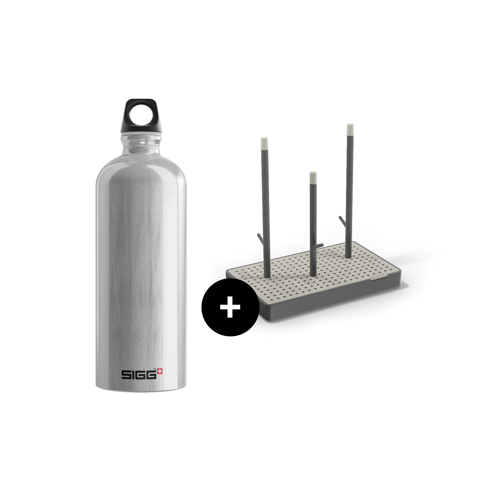 Traveller Everyday Set – Bottle + Drying Rack Alu