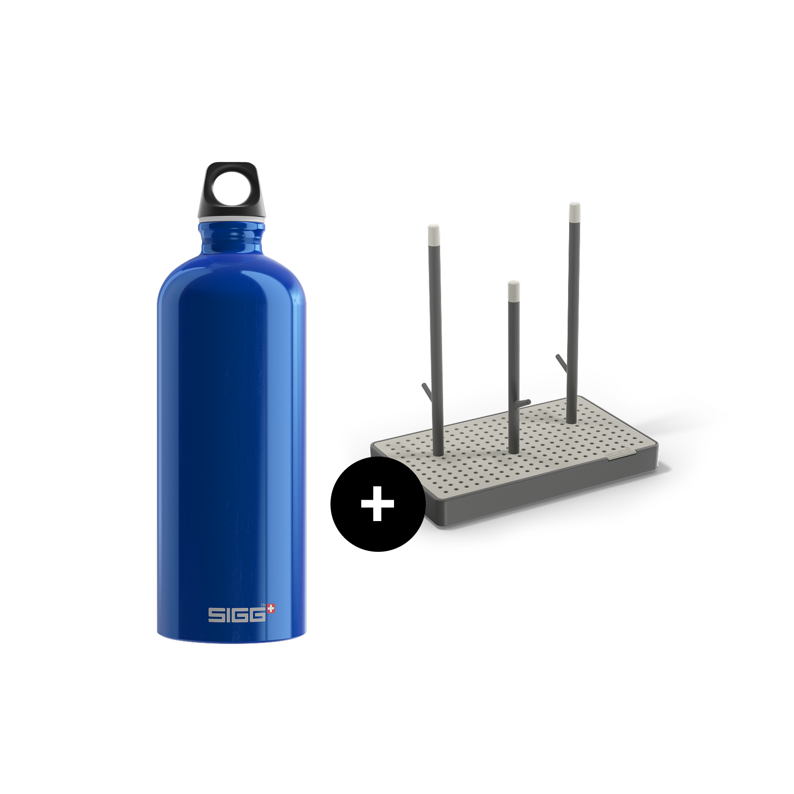 Traveller Everyday Set – Bottle + Drying Rack Dark Blue