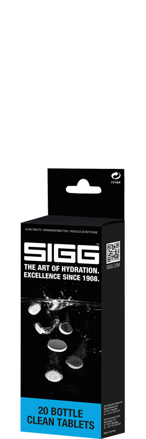 SIGG Bottle Clean Tablets pour bouteilles SIGG 20 pastilles nettoyage pour lavage à la main pastilles effervescentes pour nettoyage rapide et facile des gourdes