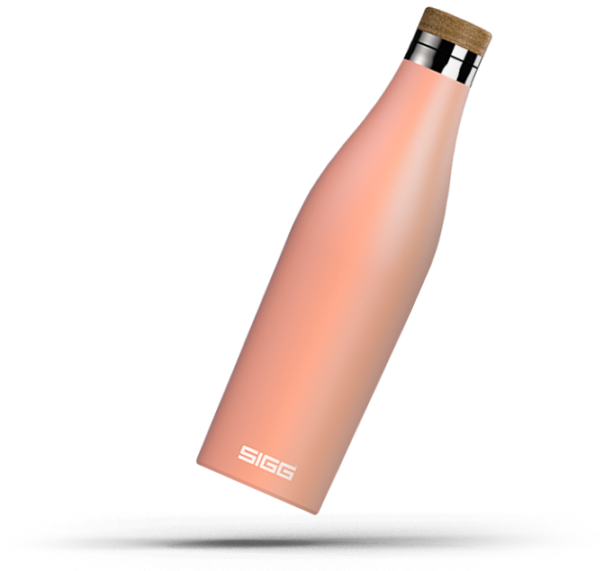Sigg Hot & Cold Glass Shy Pink 0.4L Insulated Drink Bottle 